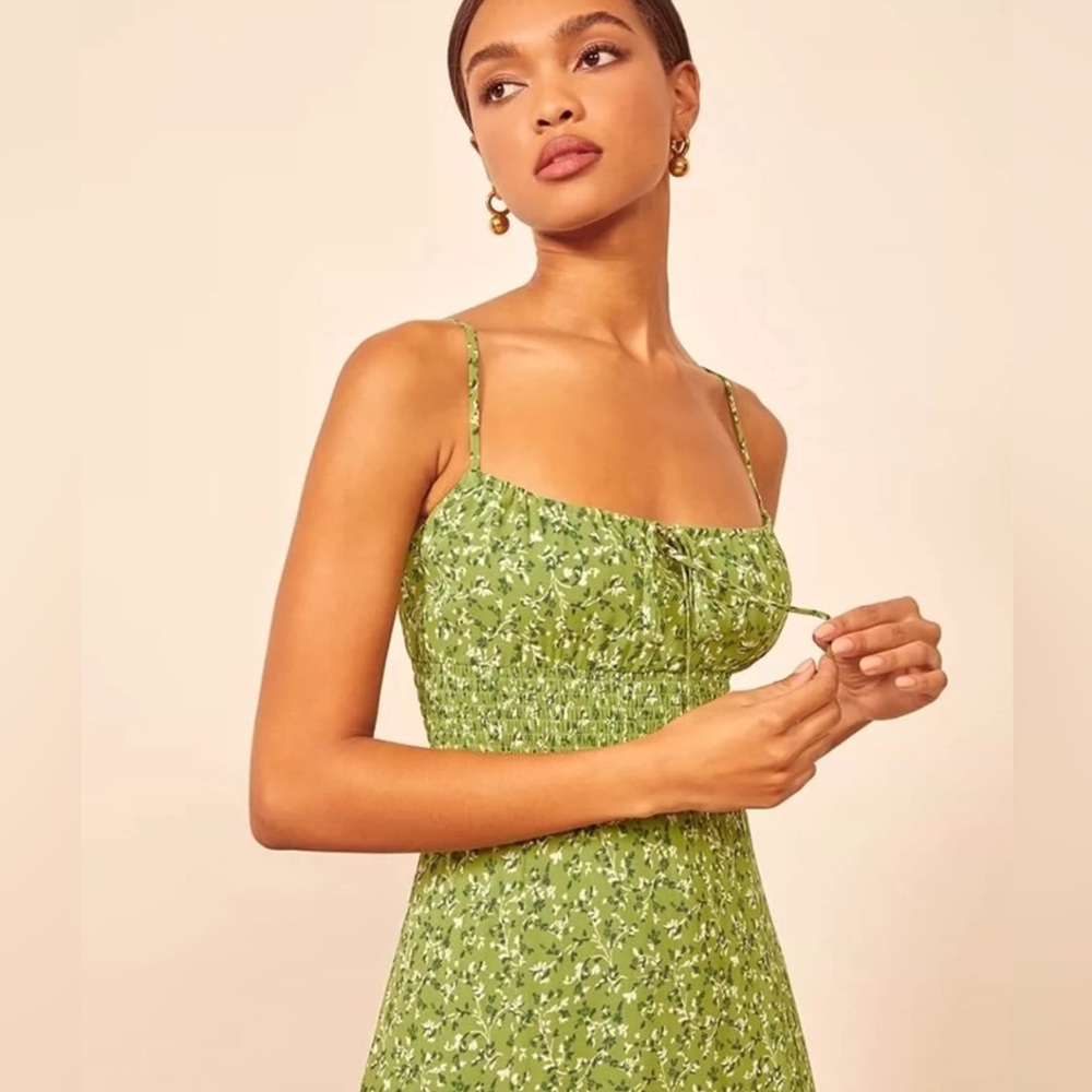 NWOT- Reformation Bran Dress in Samantha green size 2 - Picture 4 of 8